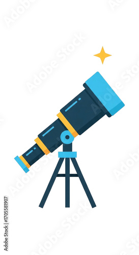 Telescope looking at a star.