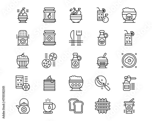 Brunch Line Vector Icons