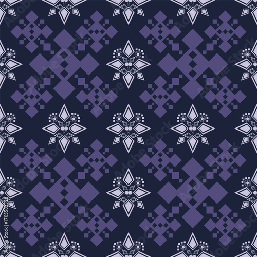 Tribal seamless violet indigo pattern mystical