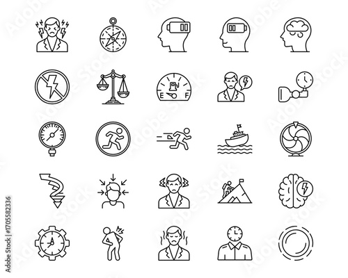 Burnout Line Vector Icons