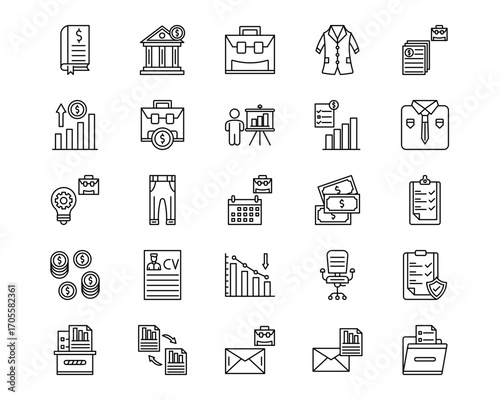 Business Line Vector Icons