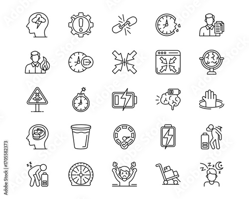 Burnout Line Vector Icons
