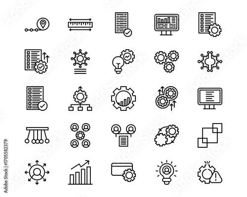 Business Analytics Line Vector Icons