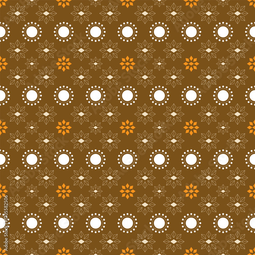 Tribal seamless orange ochre pattern earthy