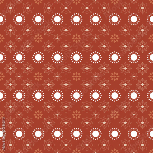Tribal seamless rust brick pattern warm