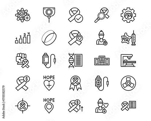Chemotherapy Line Vector Icons