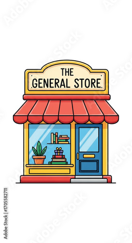 The General Store Facade Illustration.