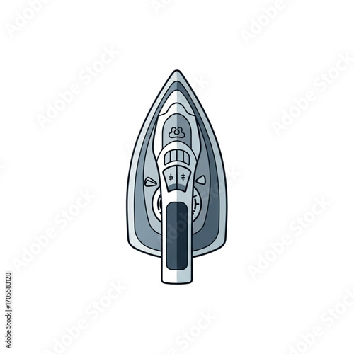 Top view of a modern electric iron for clothes.