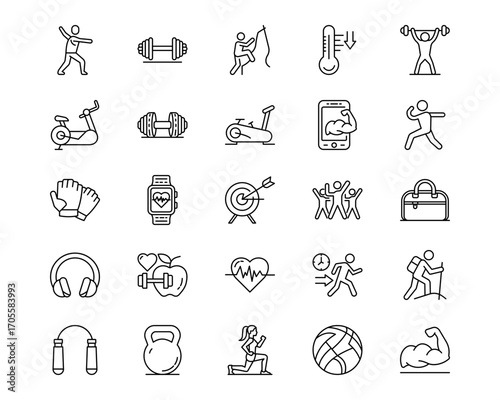 Fitness Line Vector Icons