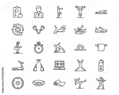 Fitness Line Vector Icons