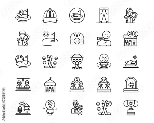 Golf Line Vector Icons