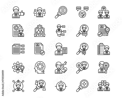 Headhunting Line Vector Icons