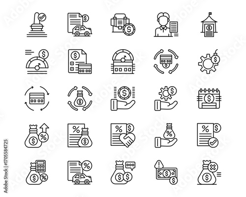 Loan Line Vector Icons
