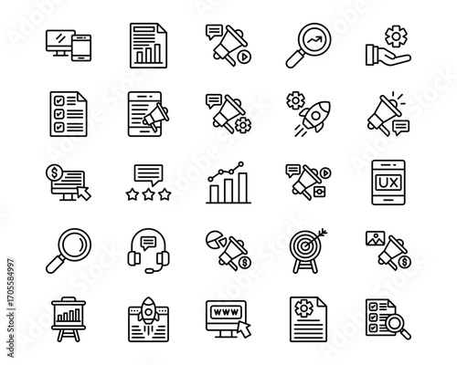 Marketing Line Vector Icons