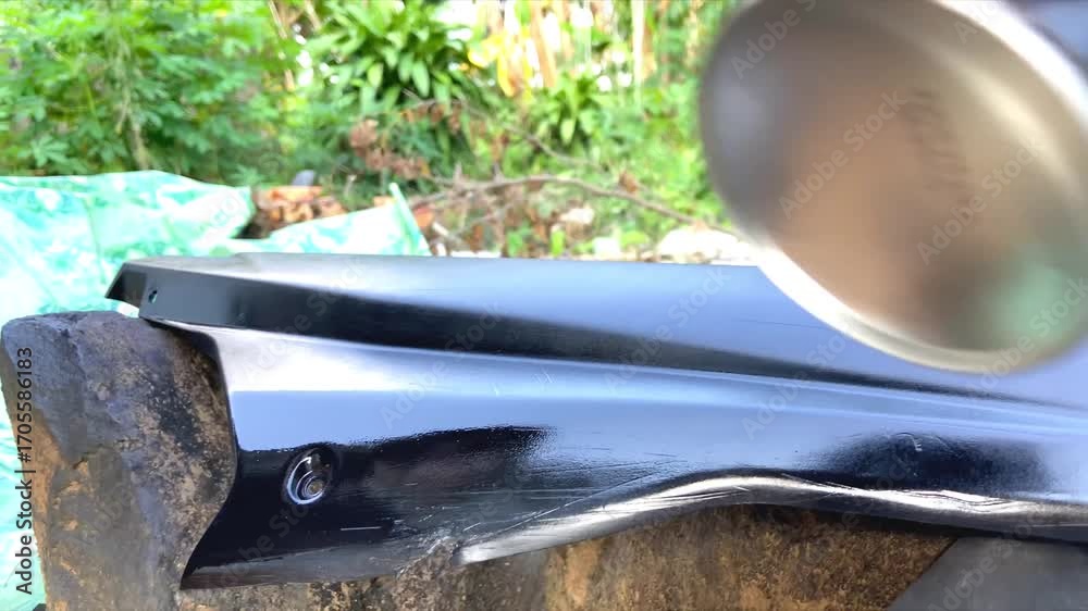 Customizing Motorbike Fairing with Spray Paint at Home