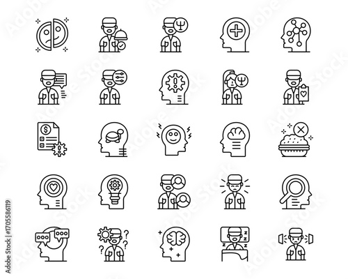 Psychology Line Vector Icons