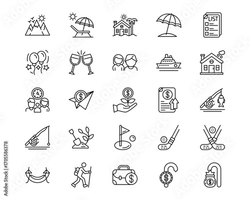 Retirement Line Vector Icons