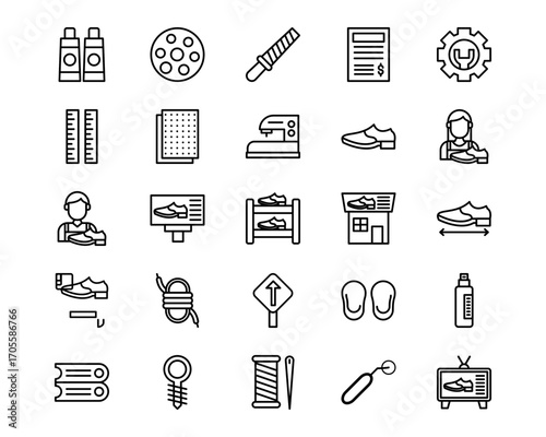 Shoemaker Line Vector Icons