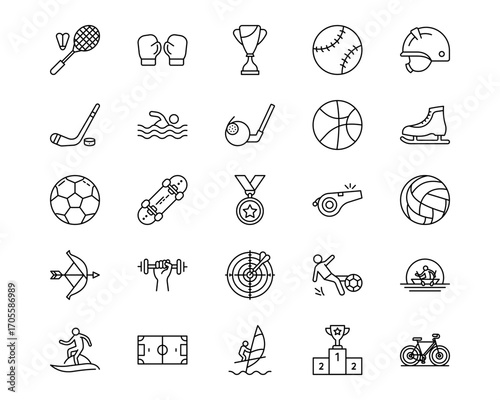 Sports Line Vector Icons