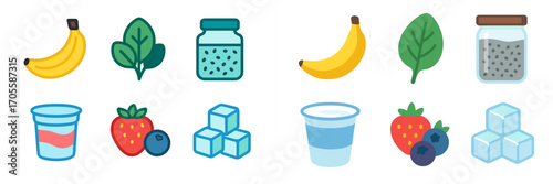 Fresh Smoothie Ingredients with Fruits and Greens
