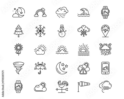 Weather Line Vector Icons