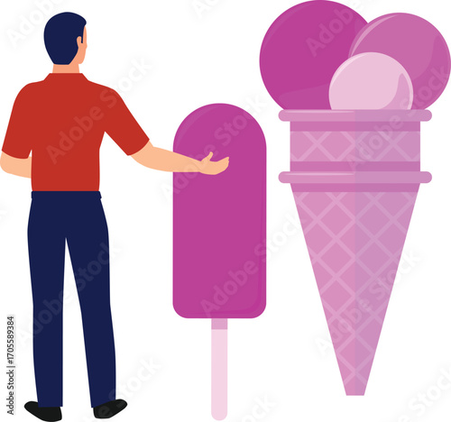 Boy selling ice creams