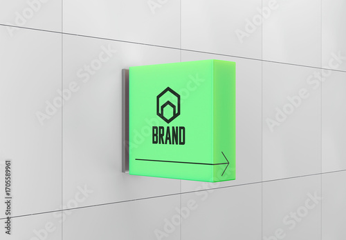Square Lightbox Sign Mockup
