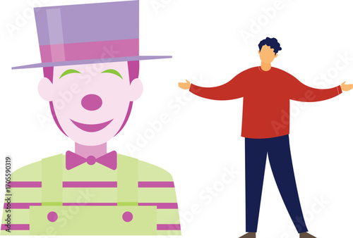 boy with joker amusement