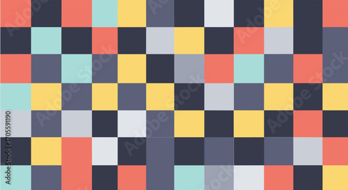 Colorful Geometric Squares Pattern Background.