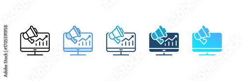 Digital Marketing icon set multiple style collection