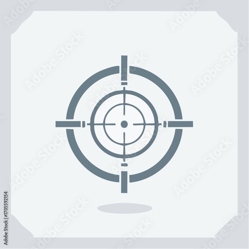 Visual depiction of a concentric target reticle, aiming for precision and accuracy in targeting