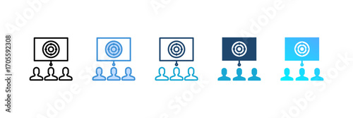 Audience icon set multiple style collection