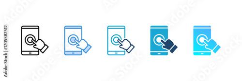 Mobile icon set multiple style collection