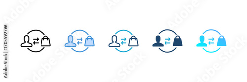 Direct Sales icon set multiple style collection