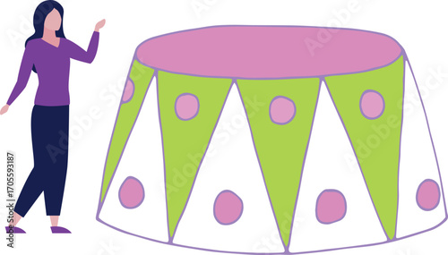 girl with jumping swing