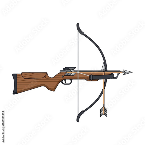 Wooden Crossbow with Arrow.
