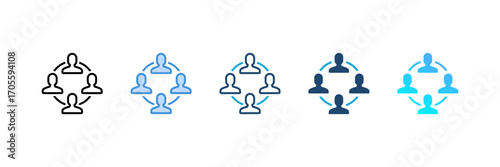 Team icon set multiple style collection