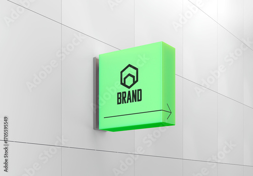 Square Lightbox Sign Mockup