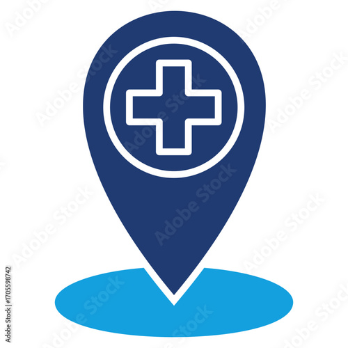Location Flat Blue Icon