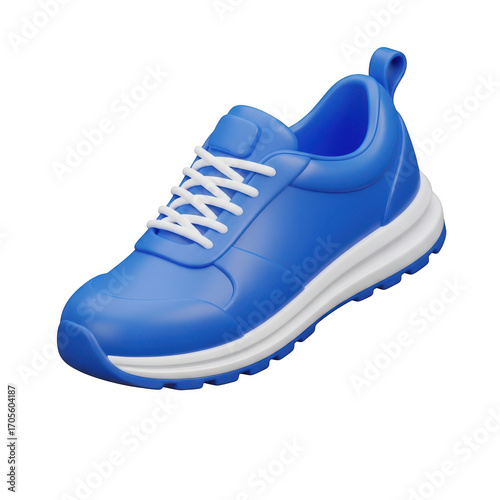 3d blue sneaker shoe isolated on transparent background