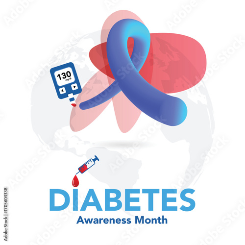 National Diabetes month is observed every year in November, it is the primary global awareness campaign focusing on diabetes. Vector illustration