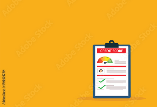 Credit score. Credit report document. Personal performance rating or customer feedback
