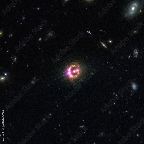 Space Telescopes Measure Black Hole Spin Compression Showing Cosmic Data Visualization Of A Supermassive Black Hole In Deep Space. Square Photo