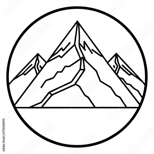 Mount Everest line art vector
