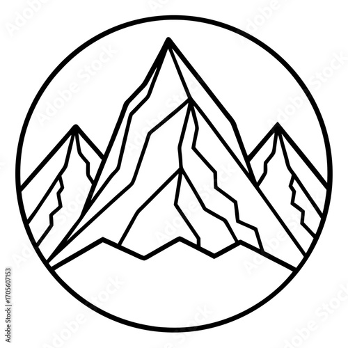 Mount Everest line art vector