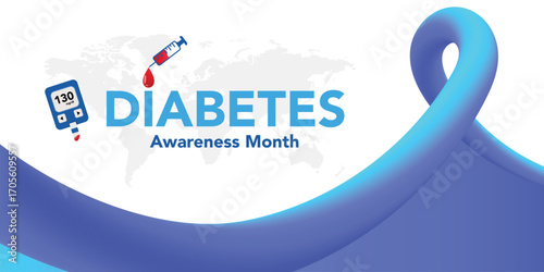 National Diabetes month is observed every year in November, it is the primary global awareness campaign focusing on diabetes. Vector illustration