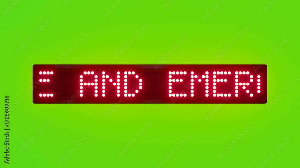 FOLLOW FIRE AND EMERGENCY EXIT SIGNS Scrolling Red Dot Matrix LED Text ...
