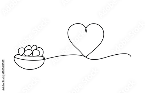 A bowl of desert for the dongzhi festival dongzhi festival one line art drawing