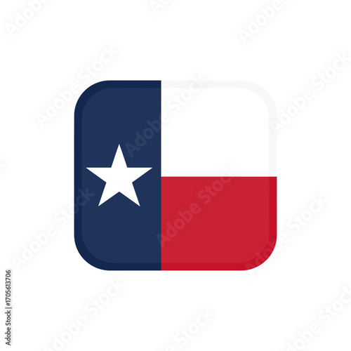 texas flag patriotic symbol representing the lone star state displayed as a square icon against a clean white backdrop ideal for texas travel blogs