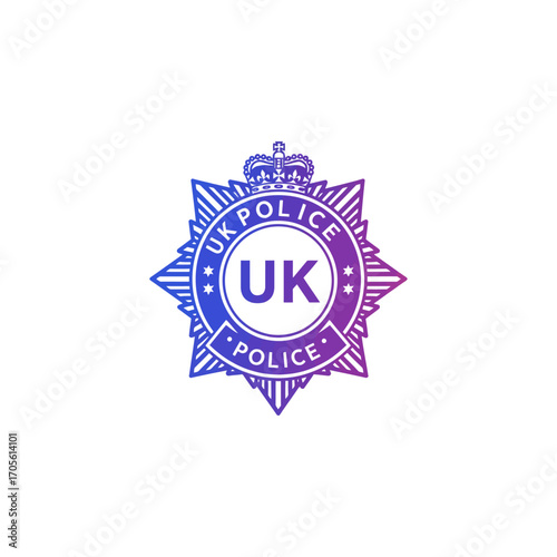 uk police emblem a symbol of british law enforcement and public service ideal for illustrating justice security and government communication needs.